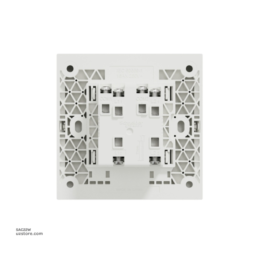 2 gang switch 3*3 2way Schneider Avatar On C White