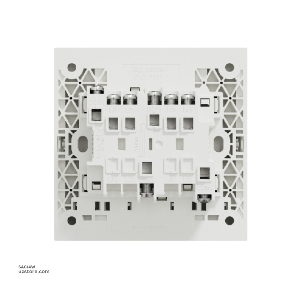 4 gang switch 3*3 1way Schneider Avatar On C White