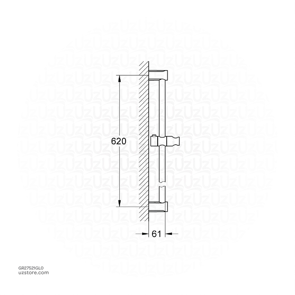 GROHE Tempesta Cosmopolitan Shower rail , 600 mm , 27521GL0, Cool Sunrise