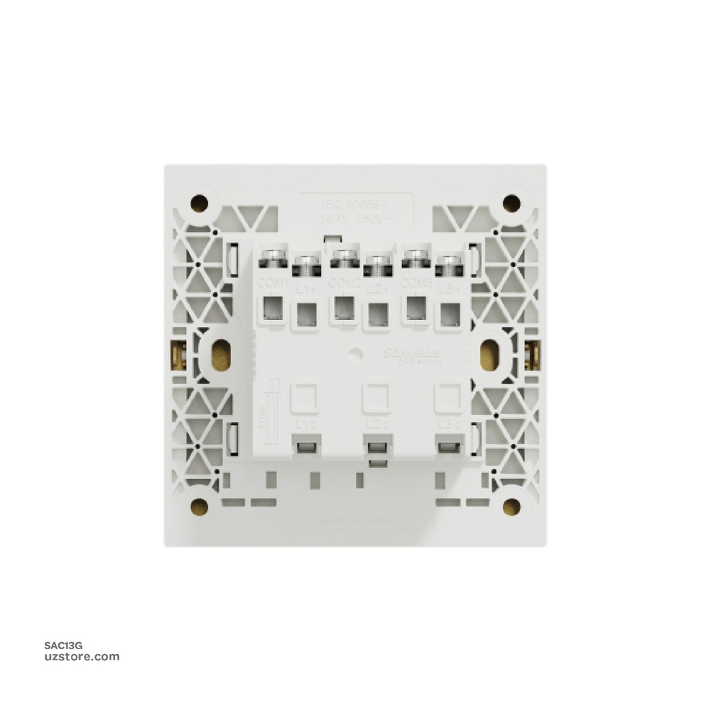 3 gang switch 3*3 1way Schneider Avatar On C Wine Gold