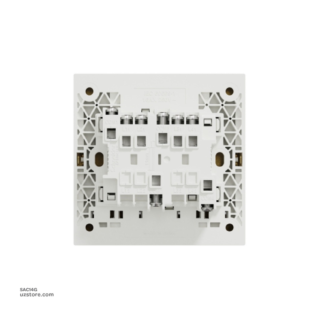 4 gang switch 3*3 1way Schneider Avatar On C Wine Gold