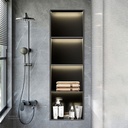 Matte Black Stainless steel Quadruple Niche wall with light  , B4024B-LED-L