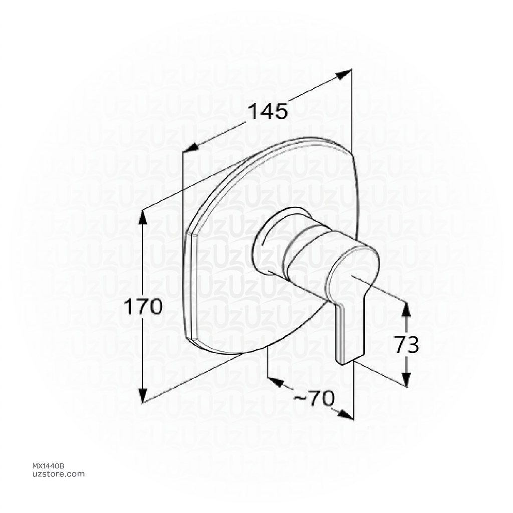 KLUDI RAK Passion Concealed Single Lever Shower Mixer
 Trim Set, Black RAK13079.BK1