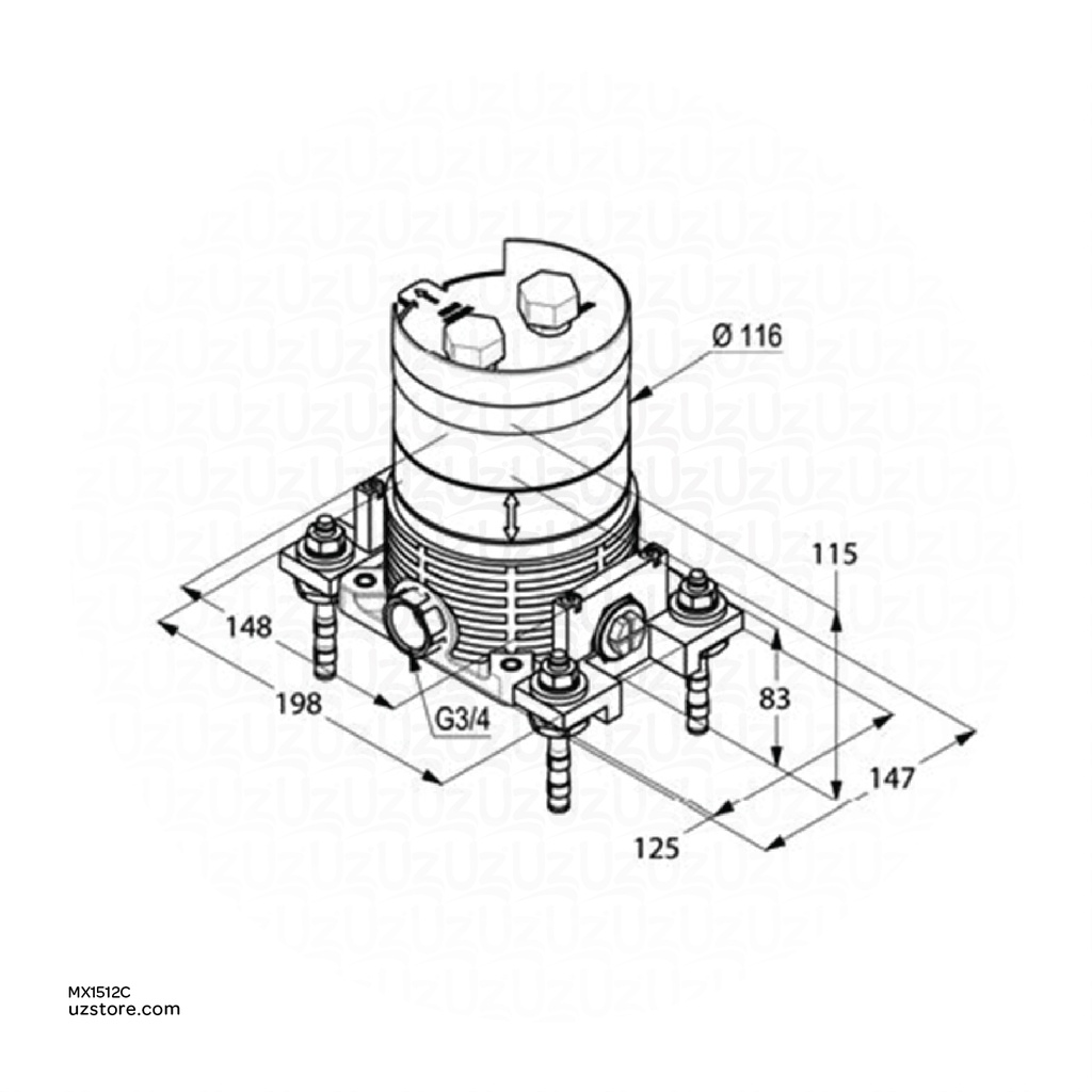 KLUDI RAK Concealed Unit Body DN 20 for Free Standing Bath
 and Shower Mixers, Pre-Installation Set RAK88088