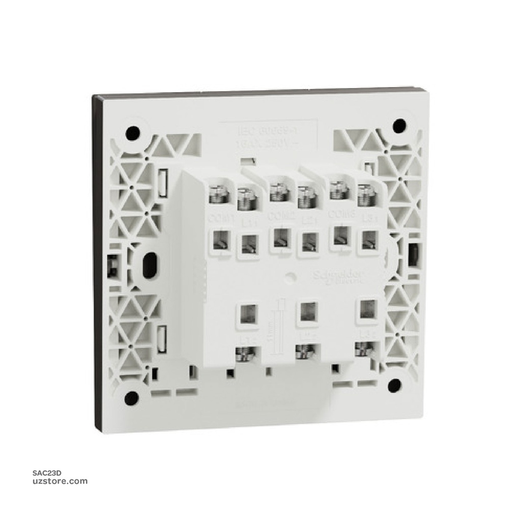3 gang switch 3*3 2way Schneider Avatar On C Dark Grey