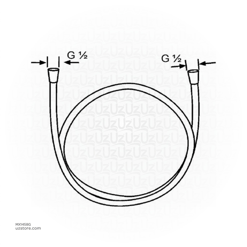 KLUDI RAK Supreme Hose 1/2" x 1/2" x 1500mm,
 Gold RAK22038.GD1