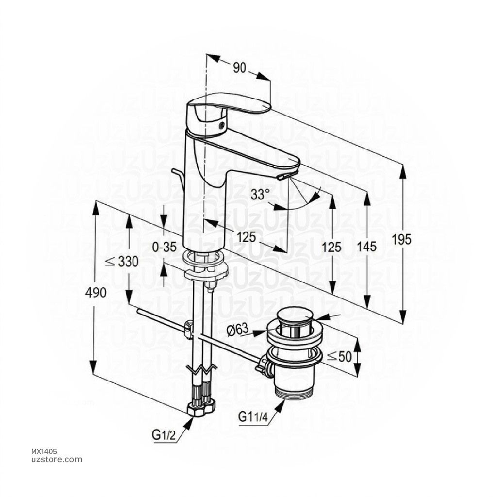 Kludi RAK Pearl 17060 Single Lever XL Basin mixer