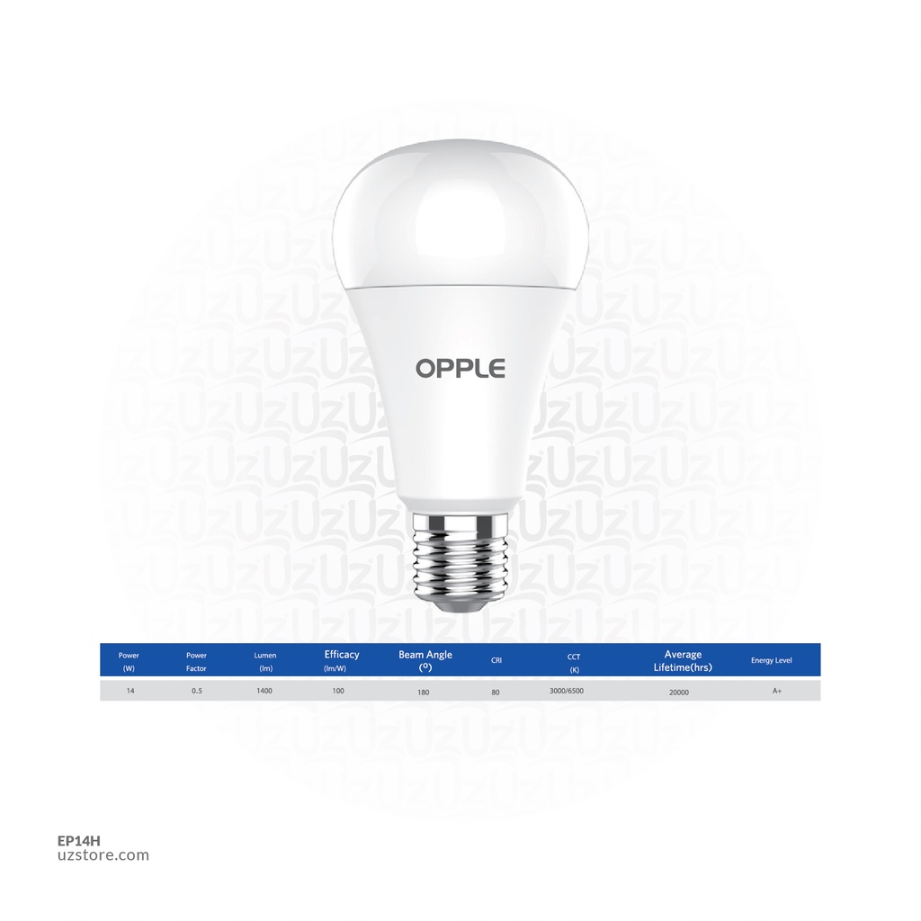 OPPLE LED Lamp E1-A70-E27-14W-4000K-CT-V7 , Natural White 500008026910
