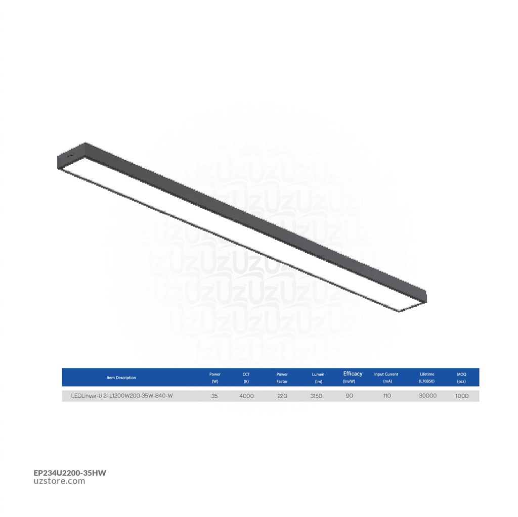 OPPLE LED Linear Light 35W U2-LBG0212003503 , 200*1200 , White , 4000K Natural White , 529000028000