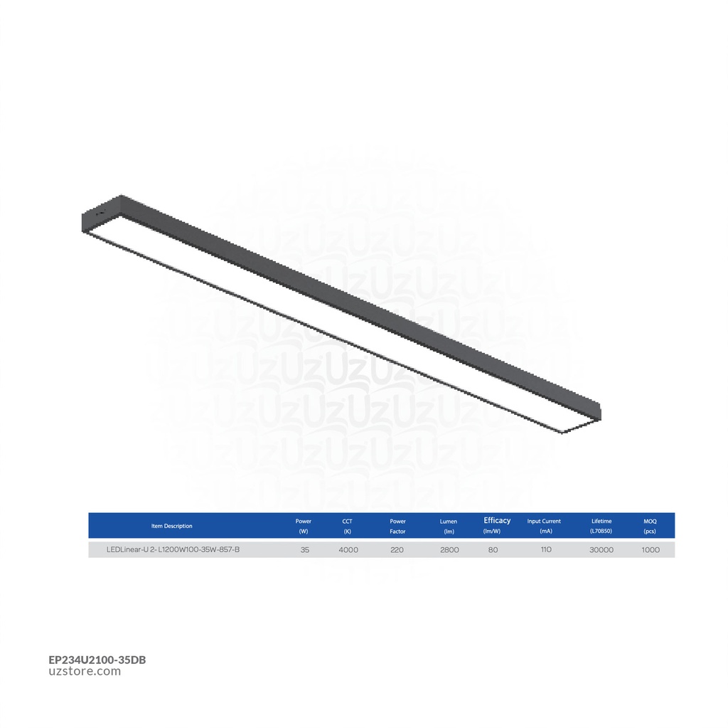 OPPLE LED Linear Light 35W U2-LBG0212003504 , 100*1200 , Black , 5700K Day Light , 529000044200