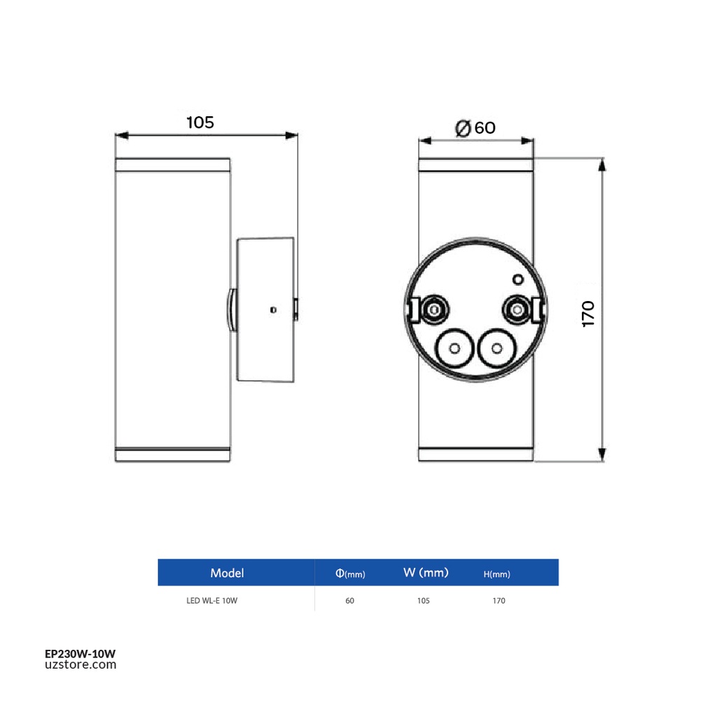 OPPLE LED Outdoor Wall Light 10W-3000K-15D-WH-GP , Warm White 715000002310 