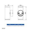 OPPLE LED Outdoor Wall Light-20W-3000K-15D-WH-GP , 3000K Warm White 715000001910 