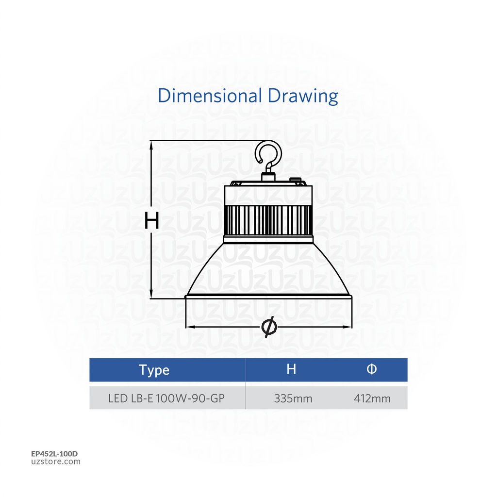 OPPLE LED Lowbay-E3 100W-5700K-90D-SL-GP , Day Light ,    545002017900