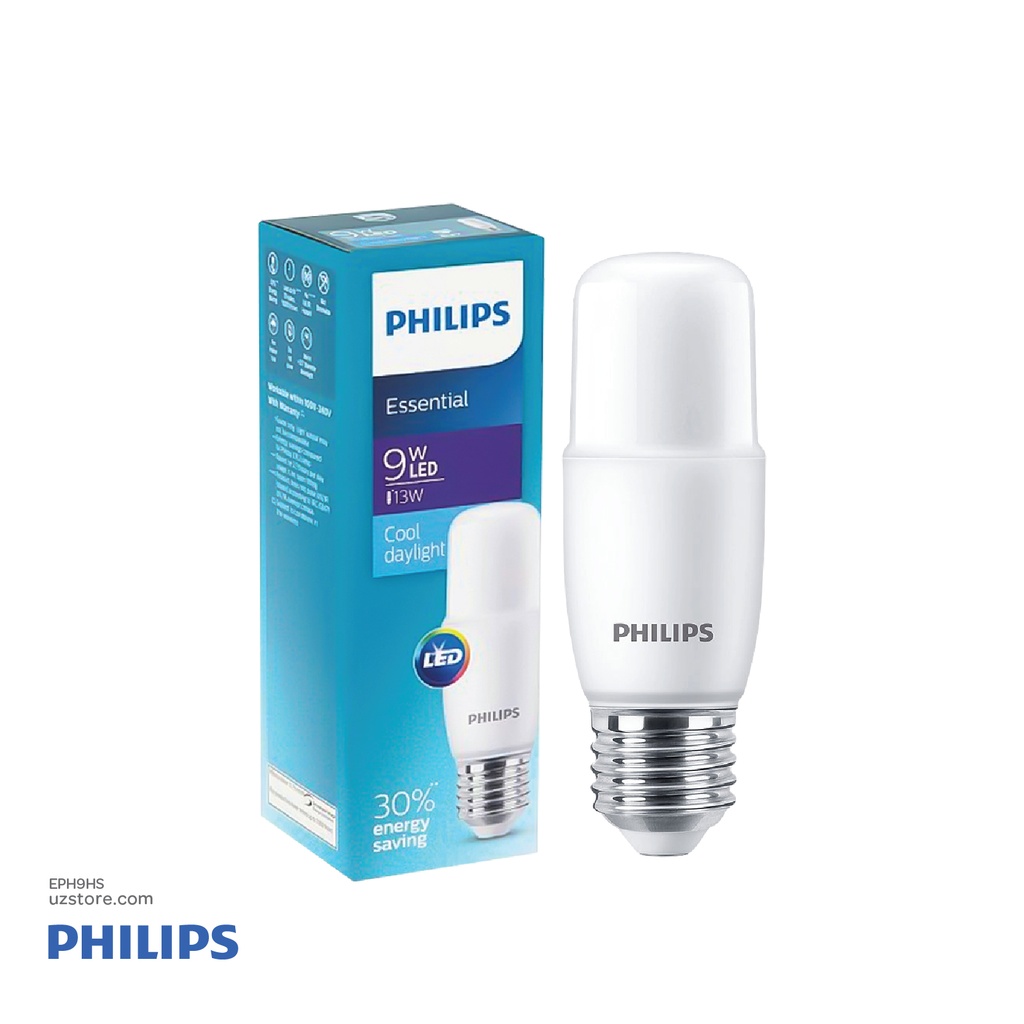 PHILIPS Essential LED DL Stick Lamp Bulb E27 9W , 4000K Cool White/ Natural White 