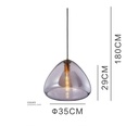 Smoky Grey Glass Hanging Light MD3208-AL D350*H290