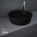 RAK Ceramic Feeling Counter Top Wash Basin Round Matt Black- FEECT4200504A