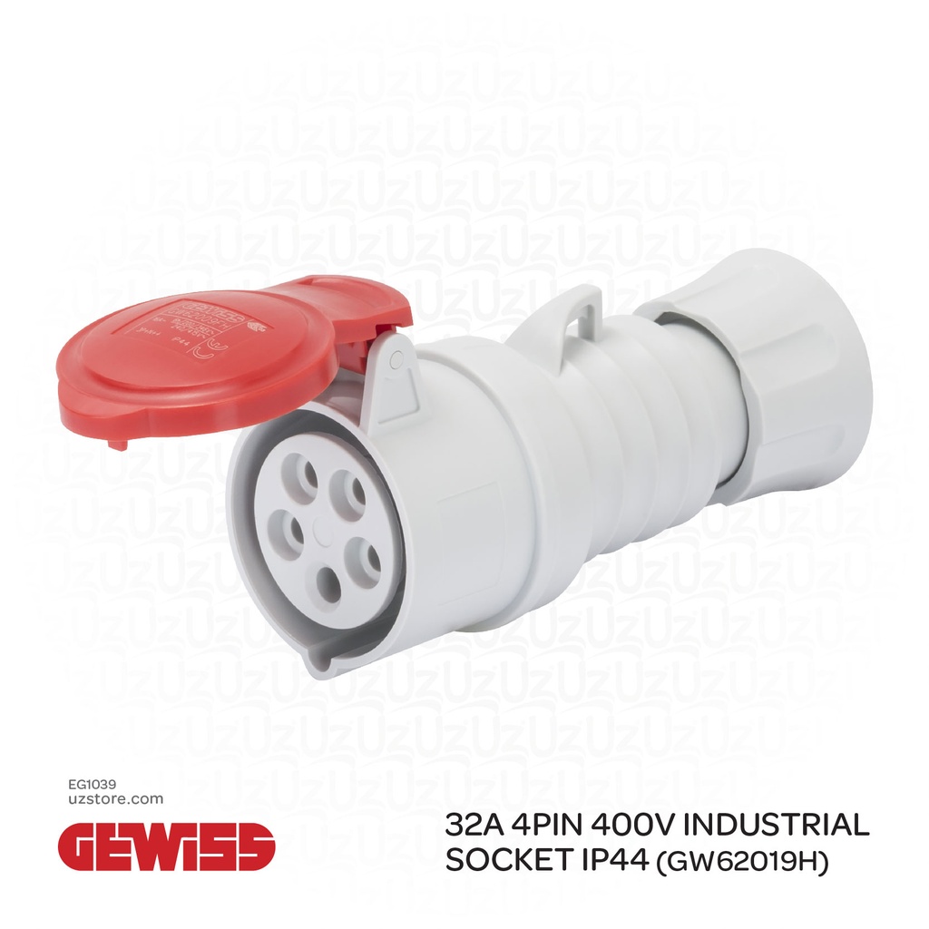 Gewiss 32A 5pin 400v 6H Industrial Socket IP44 (GW62020H)