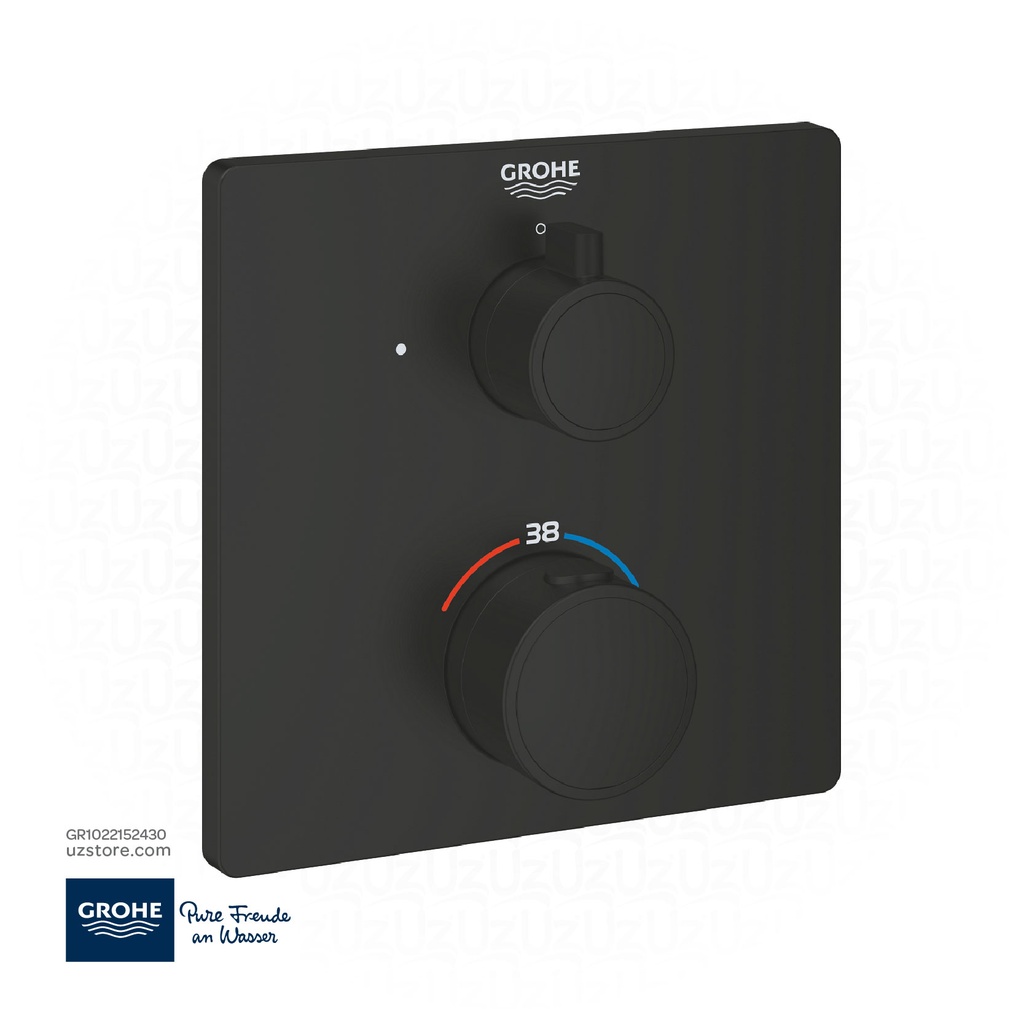 [GR1022152430] GROHE Grohtherm Safety mixer for 1 outlet with shut off valve , 1022152430 , matt black