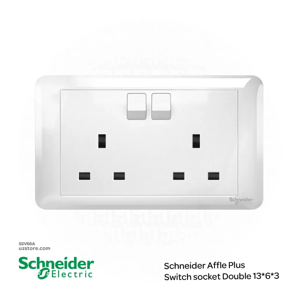 Schneider Affle Plus Switch socket Double 13*6*3