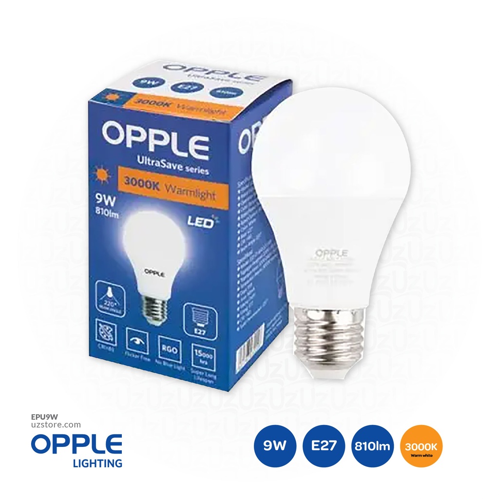 OPPLE LED UltraSave US A60 CT DZ E27 9W 3000K Warm White 800008021600