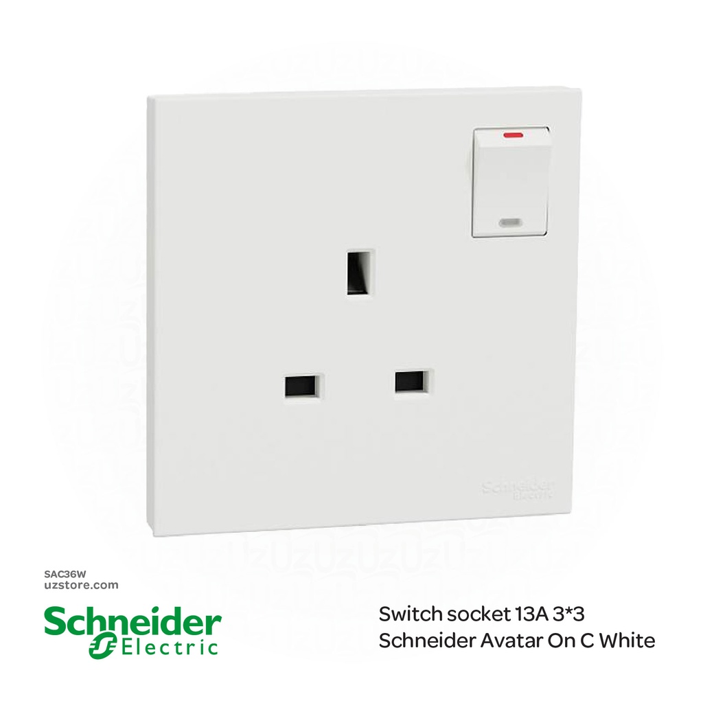 Switch socket 13A 3*3 Schneider Avatar On C White (E8715WE)