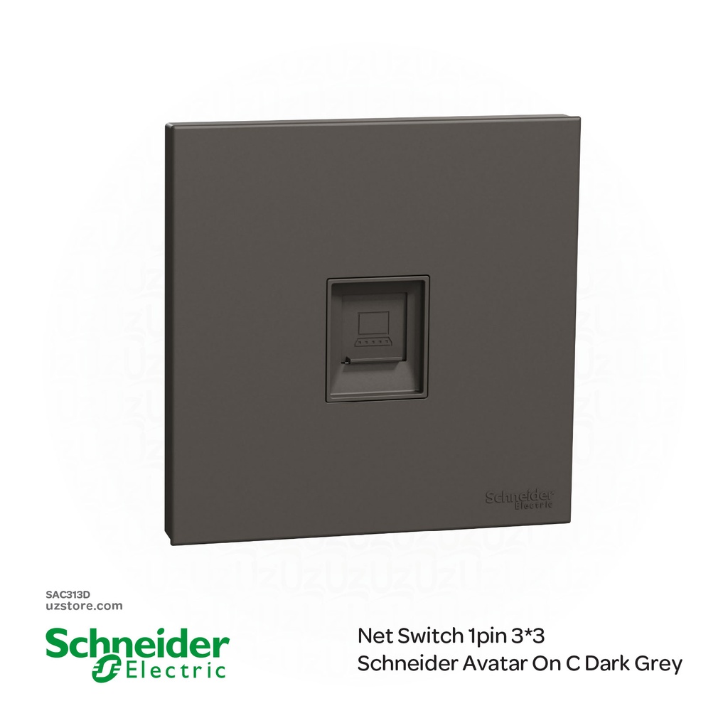 Net Switch 1pin 3*3 Schneider Avatar On C Dark Grey (E8730FSG_DG)
