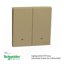2 gang switch 3*3 1way Schneider Avatar On C Wine Gold
