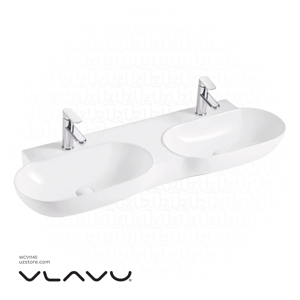 Vlavu Double Wall-hung basin Fixing to wall with back 1200*390*140mm CB.39.0035