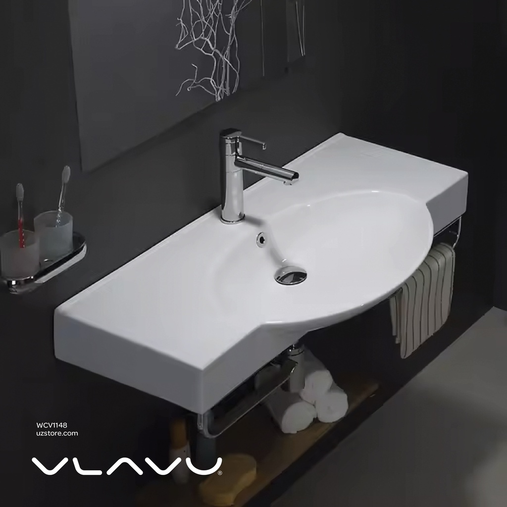 Vlavu Stainless Steel Vanity, Stainless Steel Base,  Ceramic Basin, 740*325*450mm, CS. 12.0030-75