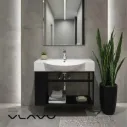 Vlavu Stainless Steel Vanity, Stainless Steel Base,  Ceramic Basin, 740*325*450mm, CS. 12.0030-75