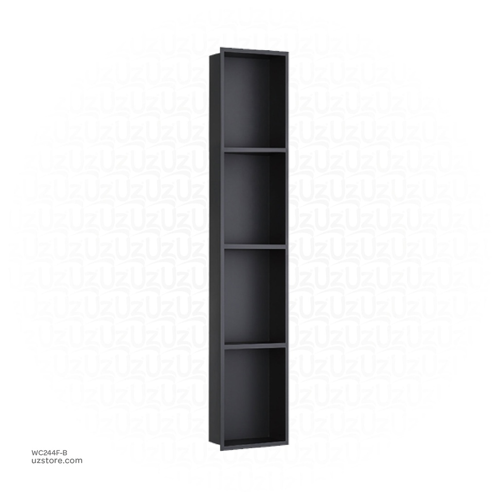 [WC244F-B] Matt Black Stainless steel Quadruple Niche wall with light  , B4024B-LED-L