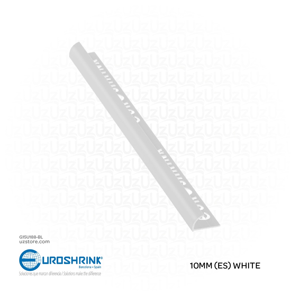 UROSHRINK Spain Tile Corner Plastic Trim 188-BL Blanco 10MM (ES) White