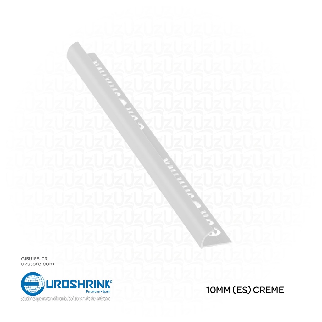 UROSHRINK Spain Tile Corner Plastic Trim 188-CR Crema 10MM (ES) Creme