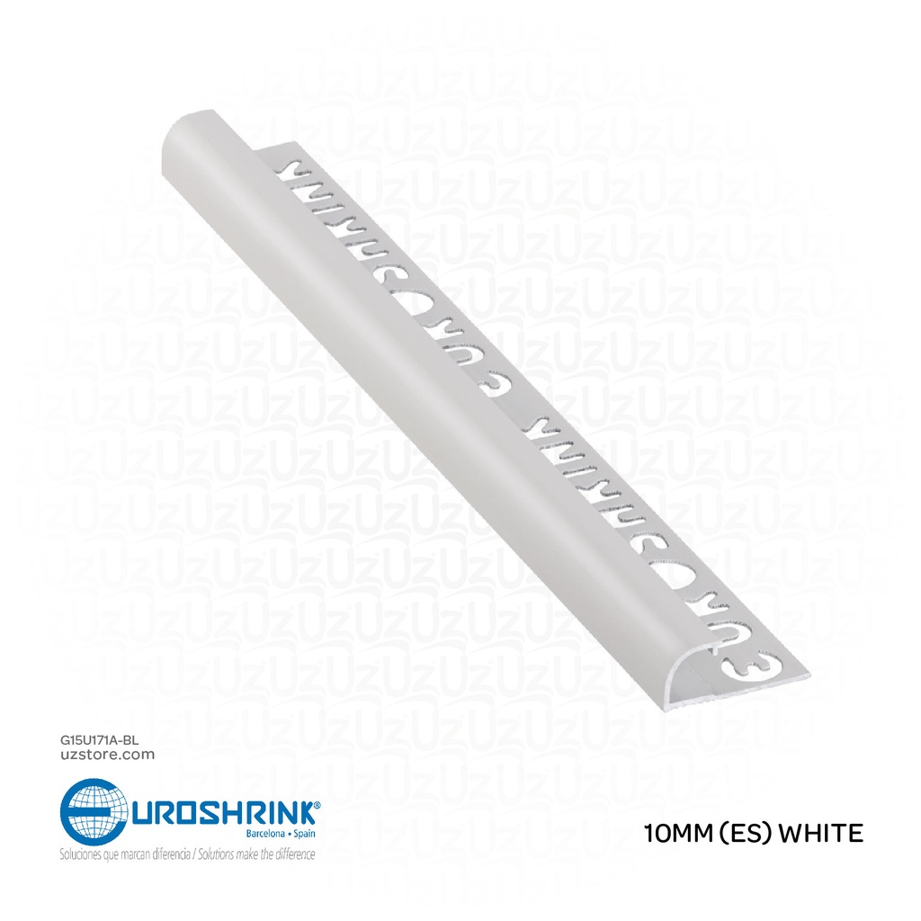 UROSHRINK Spain Tile Corner Steel Trim 171A-BL Blanco 10MM (ES) White
