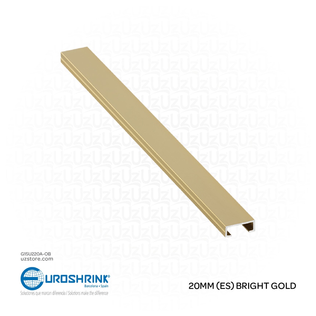 UROSHRINK Spain Tile Corner Steel Trim 220A-OB Oro Brillo 20MM (ES) Bright Gold