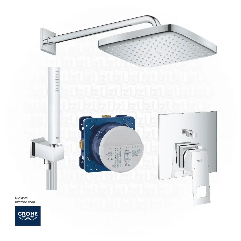 GROHE Concealed Shower Bundle 513 (Eurocube 2-Mixer +Tempesta 250 +Cube Head shower set+ Cube Stick Wall holder set )