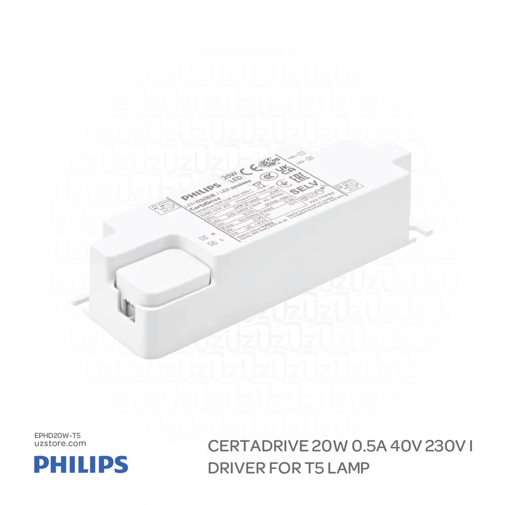 Philips CertaDrive 20W 0.5A 40V 230V I Driver for T5 Lamp 929003420180