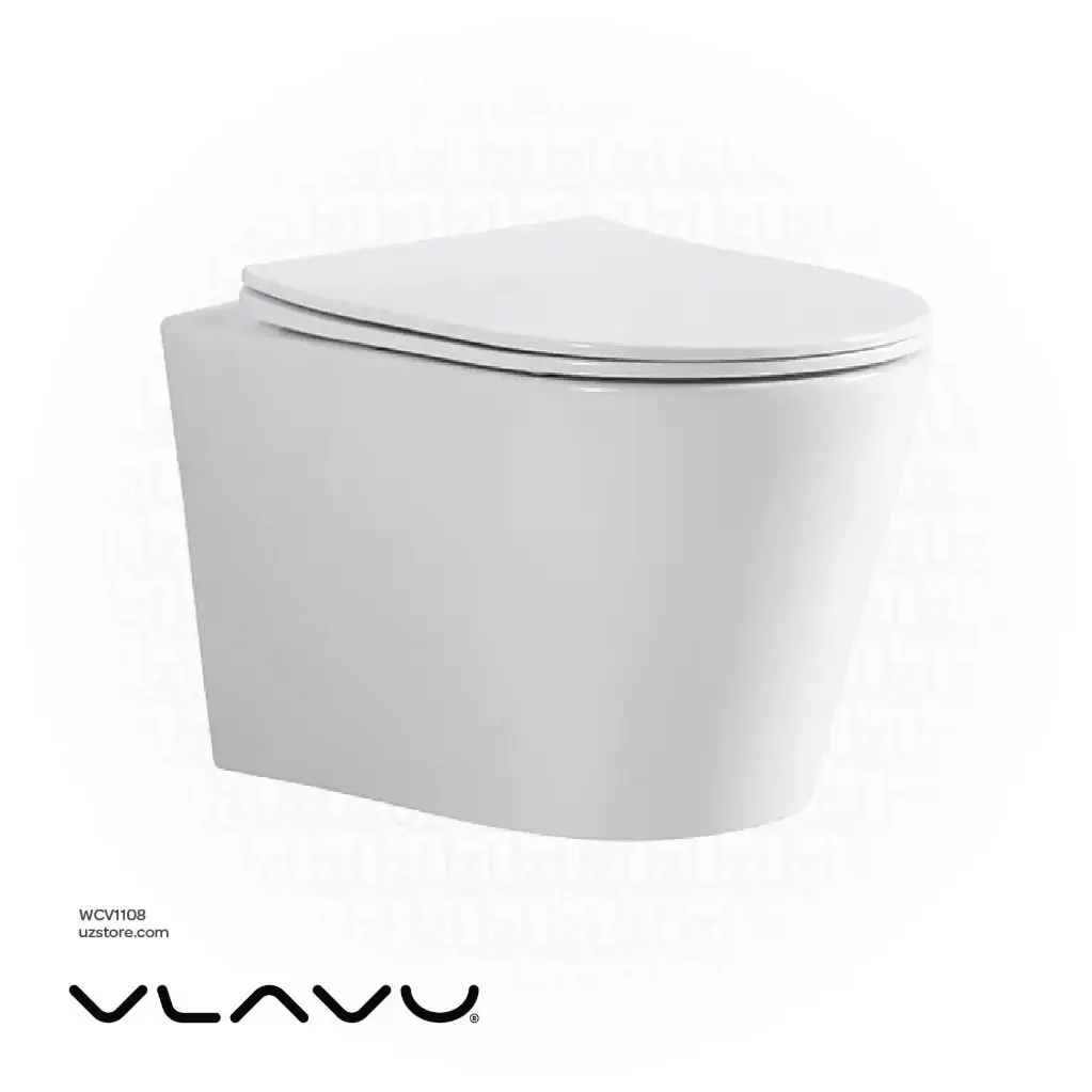 Vlavu Wall-Hung WC – P-trap 180mm, UF Cover & Seat, 485×350×340mm, Glossy White – CB.16.0102