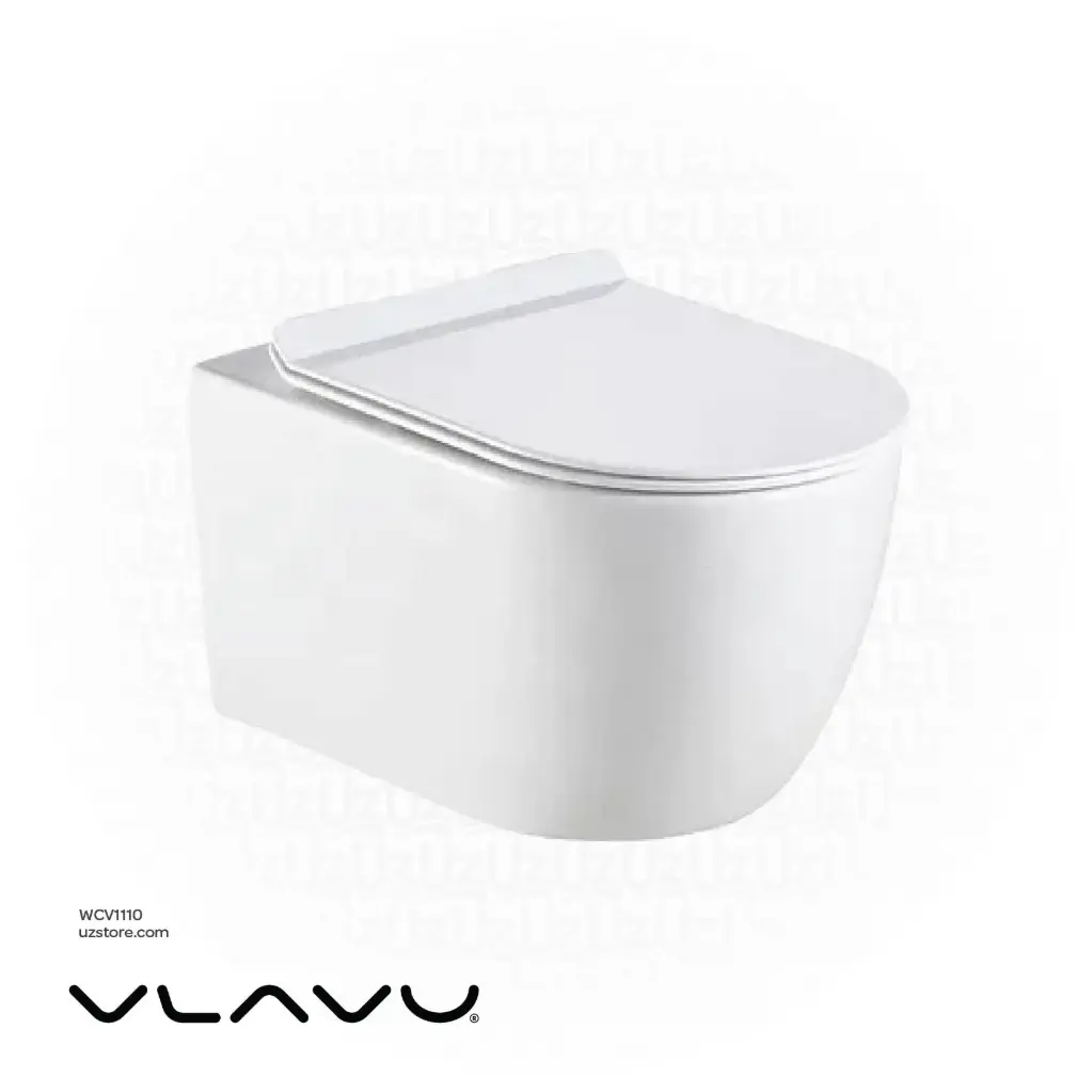 Vlavu Wall-Hung WC (Tornado Flushing) – P-trap 180mm, UF Cover & Seat, 530×370×310mm, Glossy White – CB.16.0023