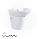 Vlavu Wall-Hung Pedestal Basin – Fixing to Wall, 490×435×490mm, Glossy White – CB.40.0032