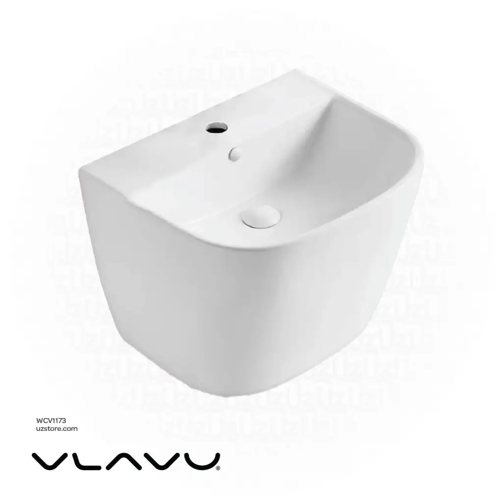 Vlavu Wall-Hung One-Piece Basin – Fixing to Wall, 510×430×380mm, Glossy White – 247L
