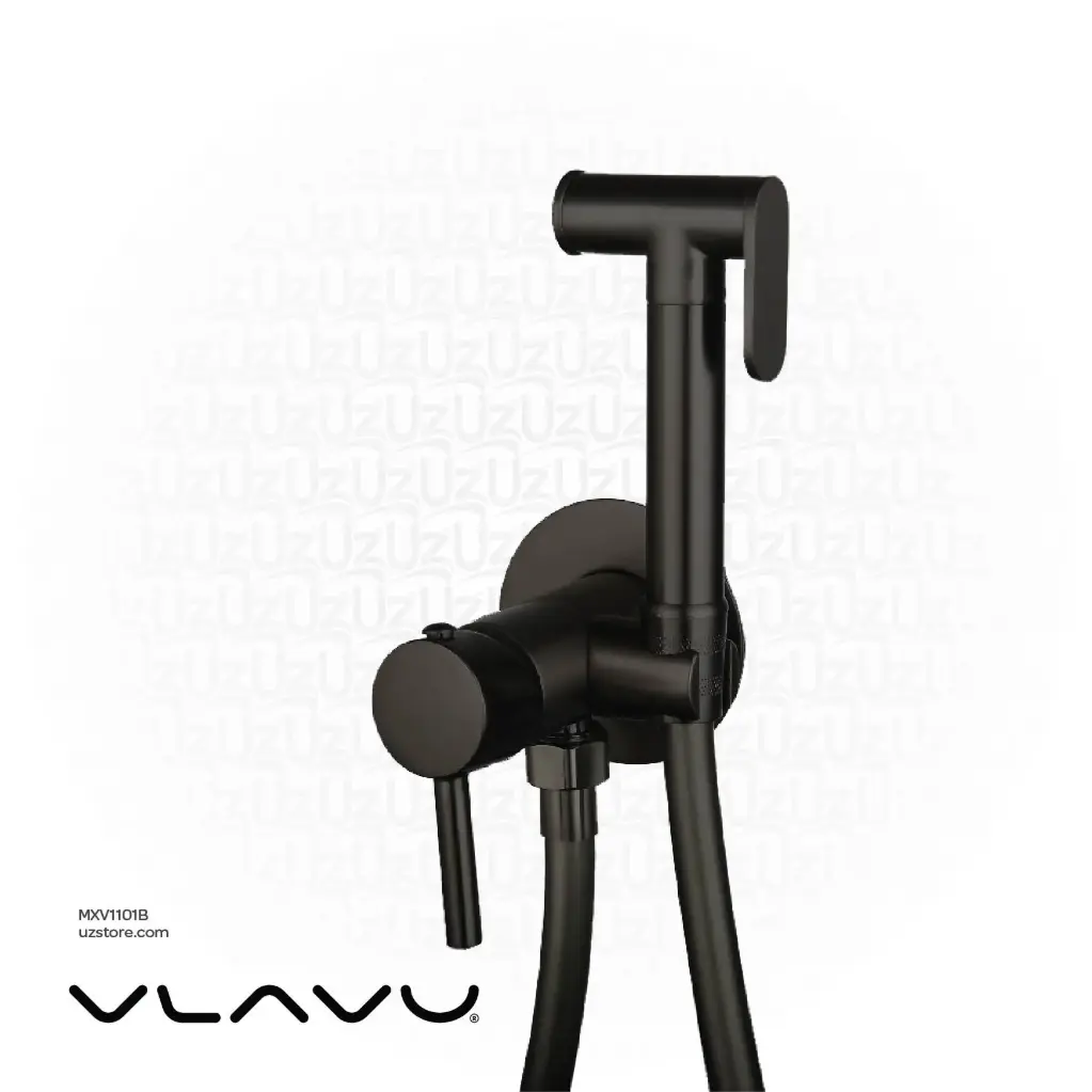 Vlavu Concealed Shattaf Set – Cold/Hot Water Mixer, Sprayer, 1.2m PVC Hose – Matt Black – E-A65012H