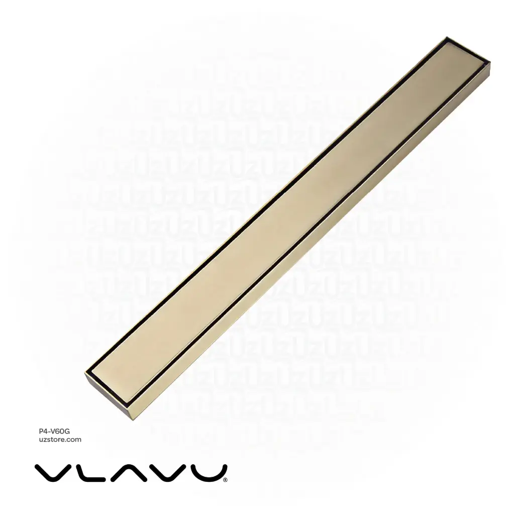 Vlavu Linear Drainer (SUS304) – Outlet 50mm (2"), Drainage Accessory, 55×600mm, Brushed Gold
