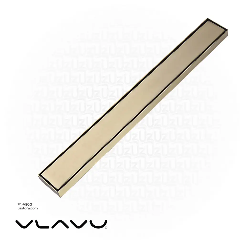 Vlavu Linear Drainer (SUS304) – Outlet 50mm (2"), Drainage Accessory, 55×800mm, Brushed Gold