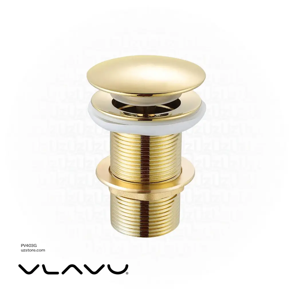 [PV403G] Vlavu Copper Waste Set – Without Overflow Hole – Brushed Gold 