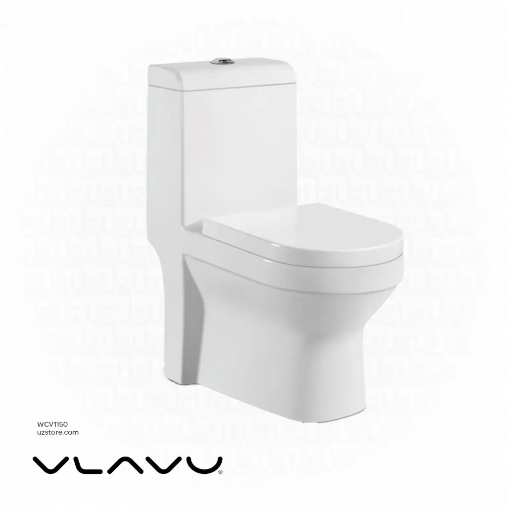 VLAVU WC one piece ( Toilet ) Rimless S-trap: 250mm UF Cover & Seat Normal Flush Fitting 700*365*800mm CB.16.0008   