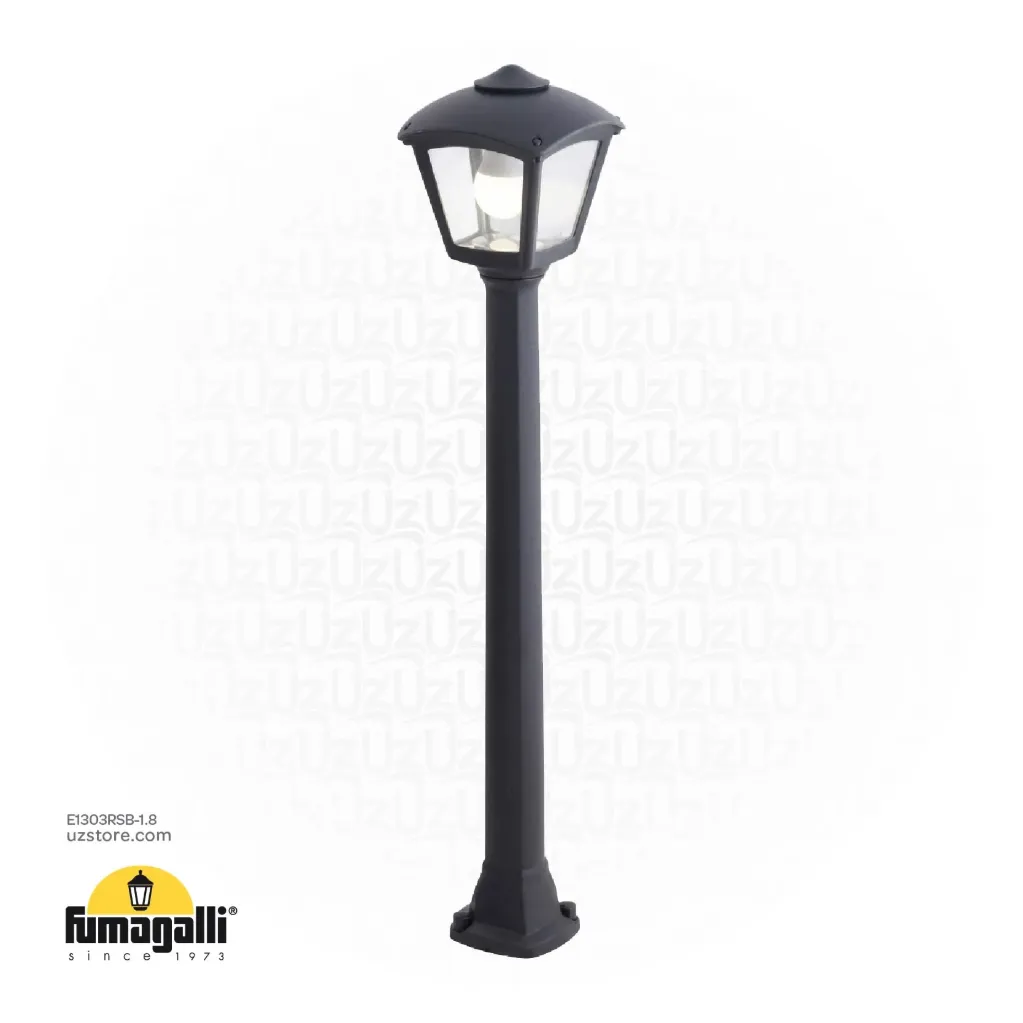 FUMAGALLI GIAFAA/ROBY Black Clear E27 LED 6W 2.7K POLE 1.8 Meter  Made in Italy 