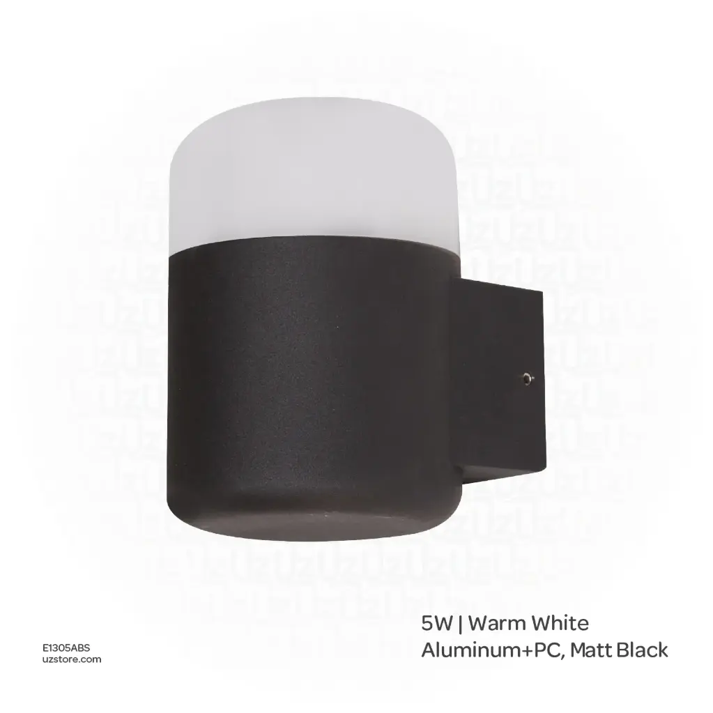 أوبتارا إضاءة جدارية خارجية - 5W واط، 3000-3500K، ألومنيوم+بولي كربونات، أسود مطفي SH-W21019R-1