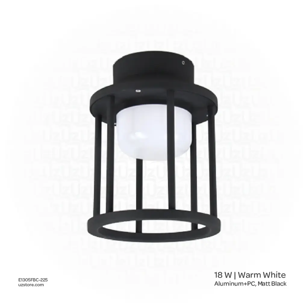 OPTARA Outdoor Light - 18WW, 3000-3500K, Aluminum+PC, Matt Black SH-202291RD/225