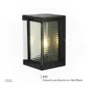 KNVIX - Wall Outdoor Light - E27, 195×175×285mm, Aluminum+PC, Matt Black,  666/175 S-W